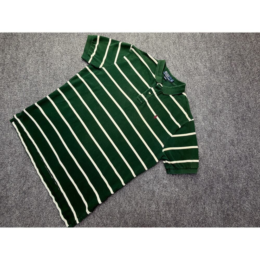 Polo Ralph Lauren Striped Polo Shirt Green Cotton XL